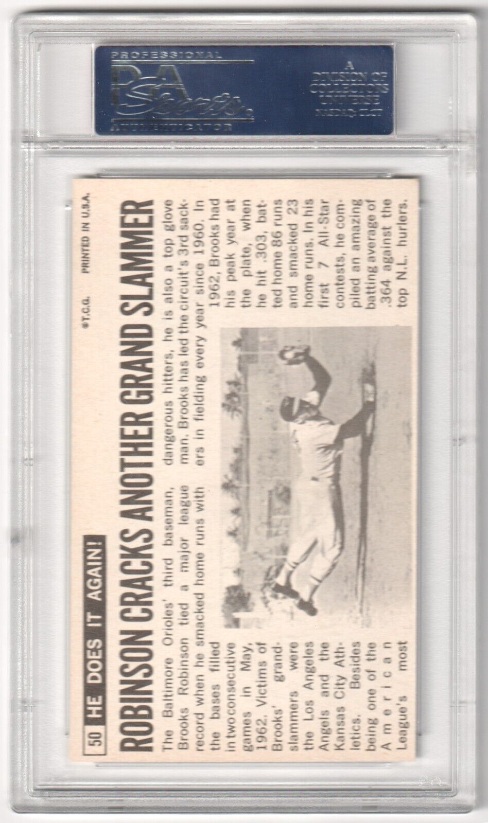 BROOKS ROBINSON 1964 Topps Giants #50 PSA 8 NM - MT - ORIOLES - Columbia Hobby - Sports Card Boxes - Toploaders - Card Savers