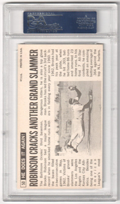 BROOKS ROBINSON 1964 Topps Giants #50 PSA 8 NM - MT - ORIOLES - Columbia Hobby - Sports Card Boxes - Toploaders - Card Savers