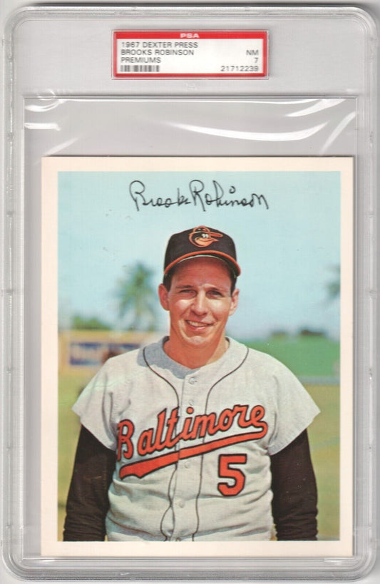 BROOKS ROBINSON 1967 Dexter Press Premiums PSA 7 NM - ORIOLES - Columbia Hobby - Sports Card Boxes - Toploaders - Card Savers