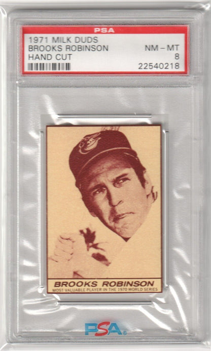 BROOKS ROBINSON 1971 Milk Duds PSA 8 NM - MT - ORIOLES Only 5 Higher! - Columbia Hobby - Sports Card Boxes - Toploaders - Card Savers