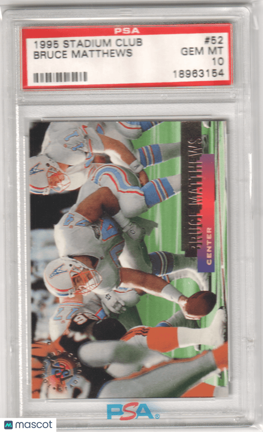BRUCE MATTHEWS 1995 Topps Stadium Club 52 PSA 10 GEM MINT Pop 1 - Columbia Hobby - Sports Card Boxes - Toploaders - Card Savers