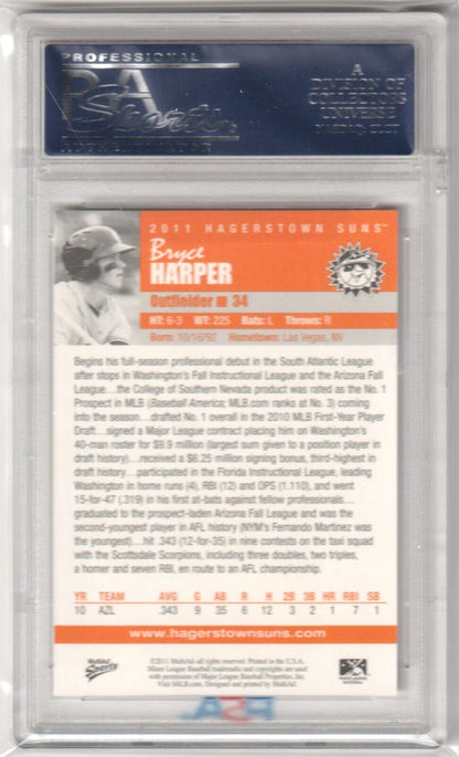 BRYCE HARPER 2011 Multi - Ad Hagerstown Suns RC PSA 10 GEM MINT - PHILLIES - Columbia Hobby - Sports Card Boxes - Toploaders - Card Savers