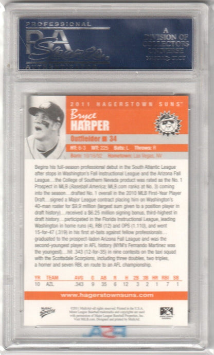 BRYCE HARPER 2011 Multi - Ad Hagerstown Suns RC PSA 10 GEM MINT - PHILLIES Field - Columbia Hobby - Sports Card Boxes - Toploaders - Card Savers