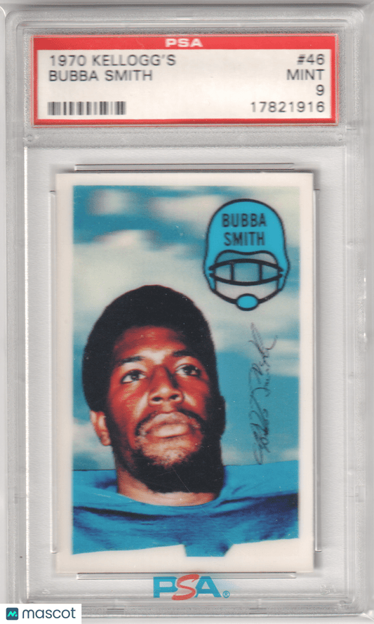 BUBBA SMITH 1970 Kellogg's 46 PSA 9 MINT - COLTS - Columbia Hobby - Sports Card Boxes - Toploaders - Card Savers