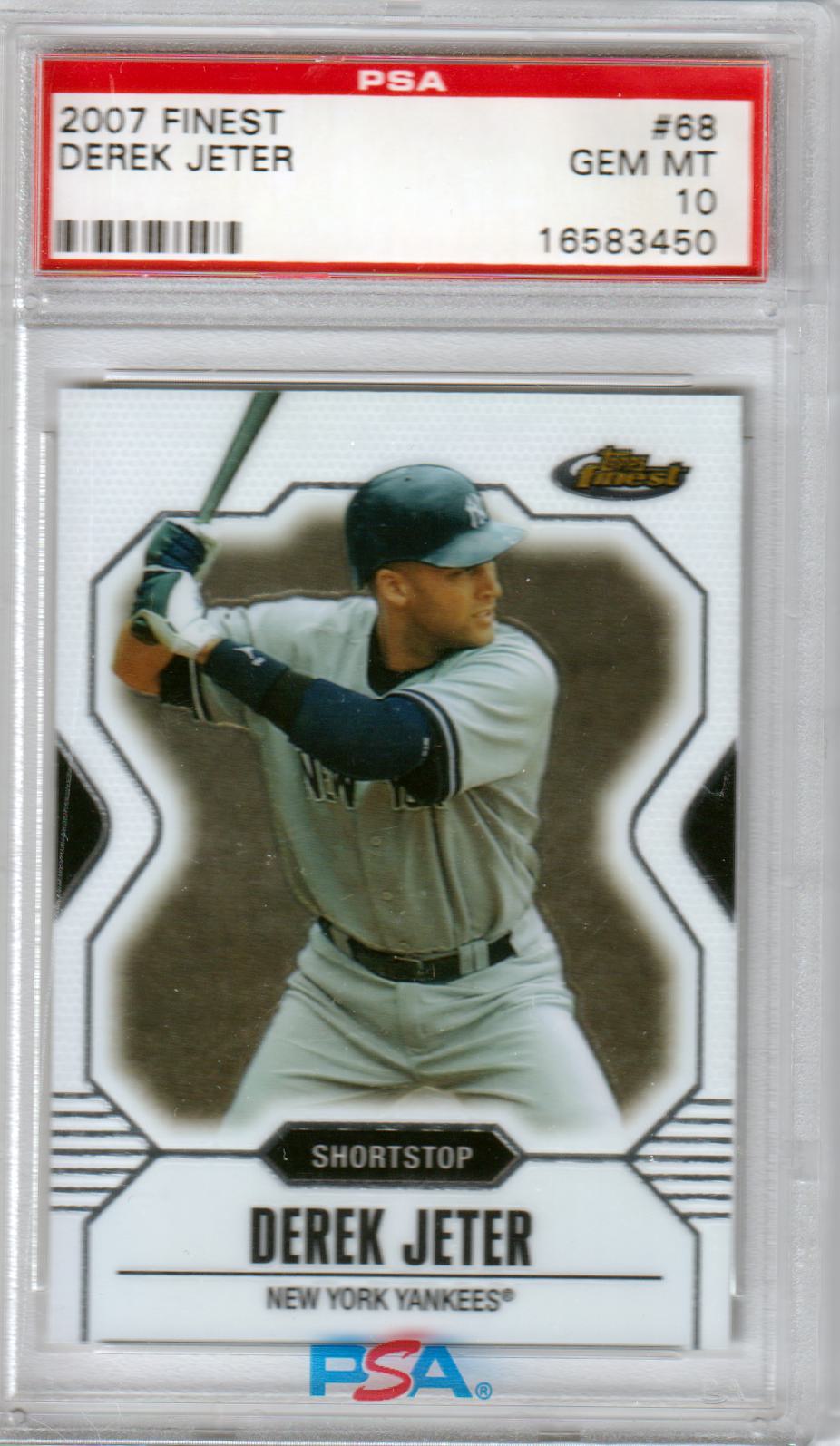 DEREK JETER 2007 Finest #68 PSA 10 GEM MINT - YANKEES