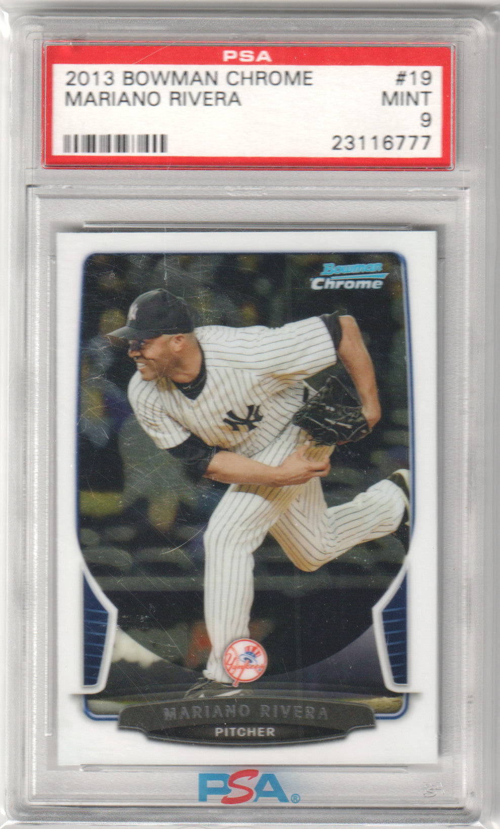 MARIANO RIVERA 2013 Bowman Chrome #19 PSA 9 MINT - YANKEES