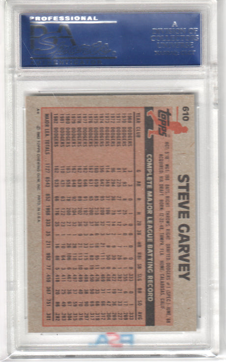 STEVE GARVEY 1983 Topps #610 PSA 9 MINT - DODGERS