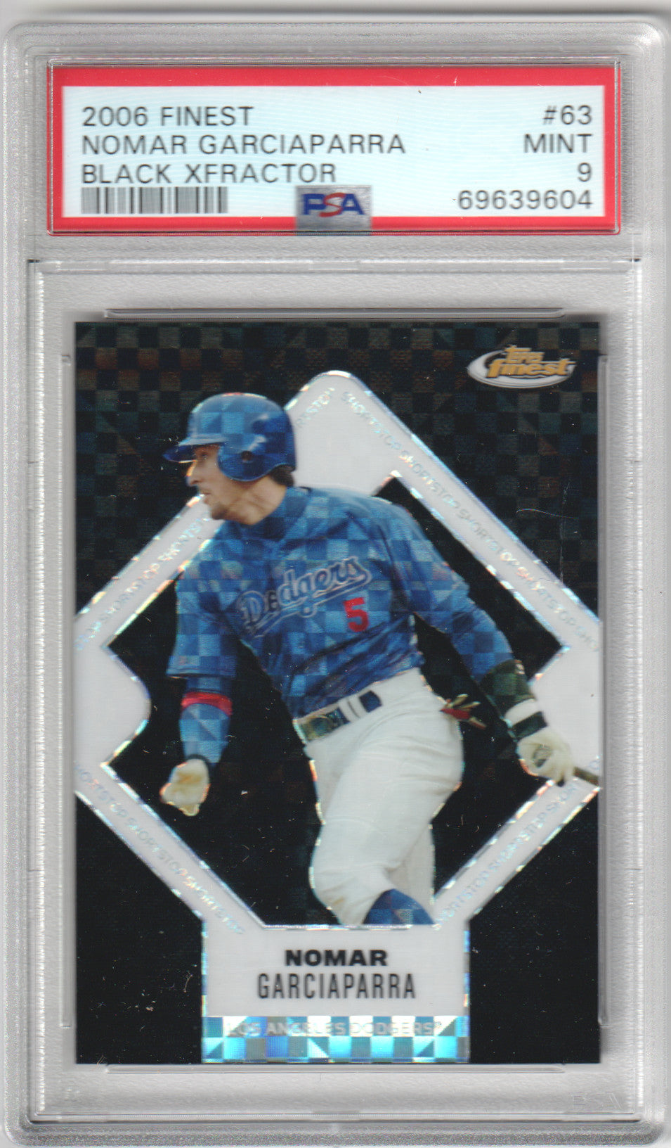 NOMAR GARCIAPARRA 2006 Topps Finest Black Xfractor #/25 PSA 9 MINT Pop 1