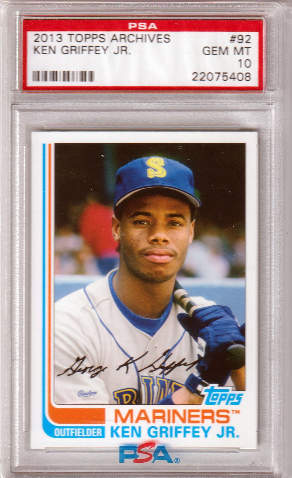 KEN GRIFFEY JR. 2013 Topps Archives #92 PSA 10 GEM MINT - MARINERS