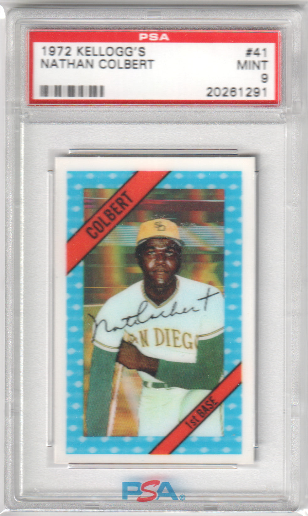 NATHAN NATE COLBERT 1972 Kellogg's #41 PSA 9 MINT - PADRES