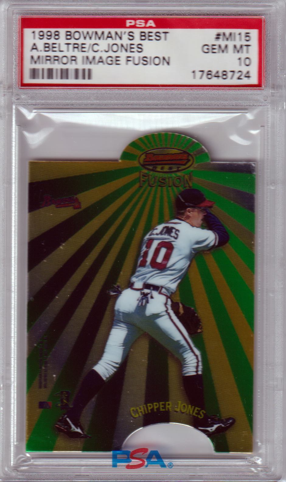 ADRIAN BELTRE CHIPPER JONES 1998 Bowman's Best Mirror Image Fusion #MI15 PSA 10
