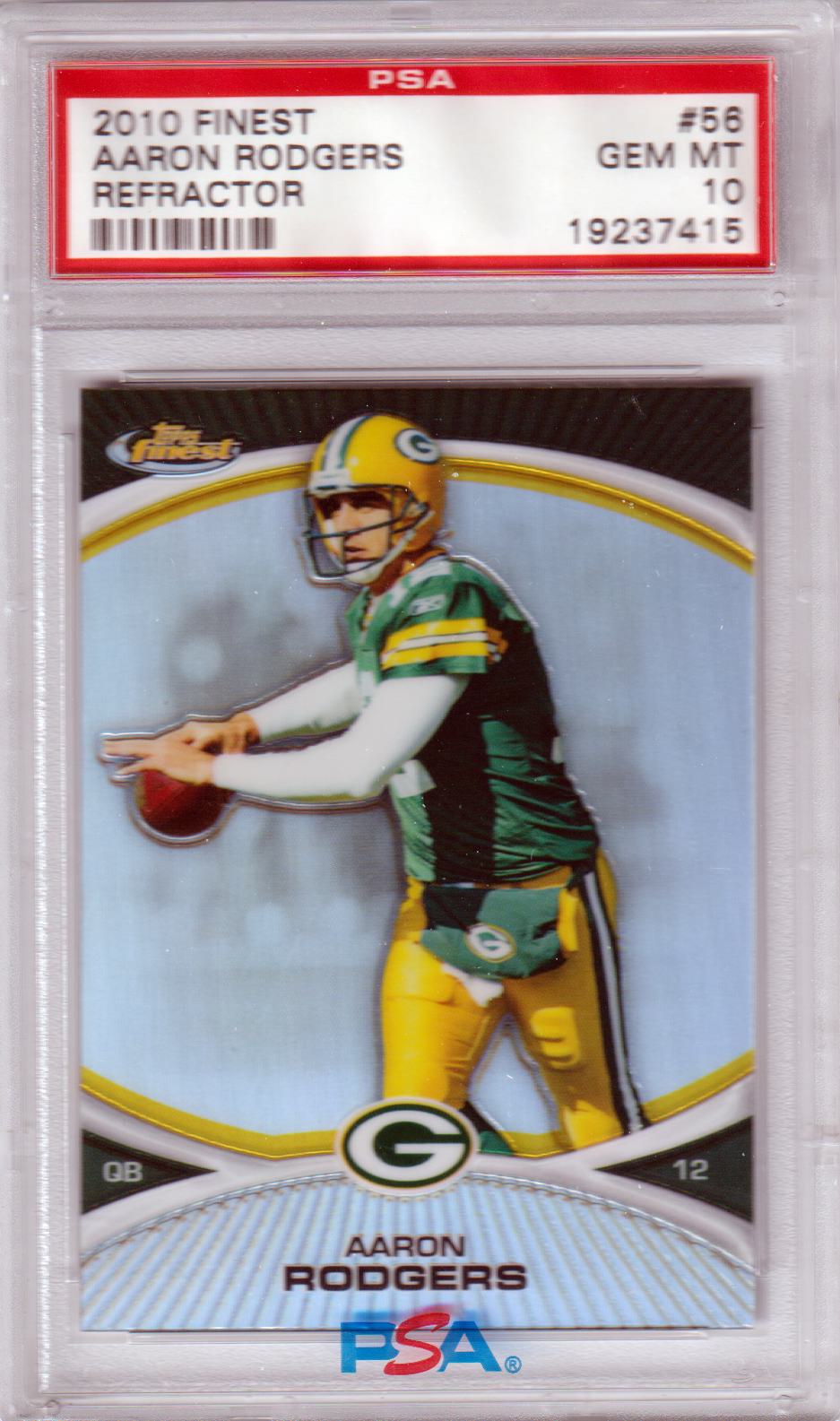 AARON RODGERS 2010 Topps Finest Refractor #56 PSA 10 Gem Mint PACKERS POP 7