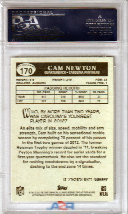 CAM NEWTON 2013 Topps Archives #170 PSA 10 GEM MINT - PANTHERS Pop 21 - Columbia Hobby - Sports Card Boxes - Toploaders - Card Savers