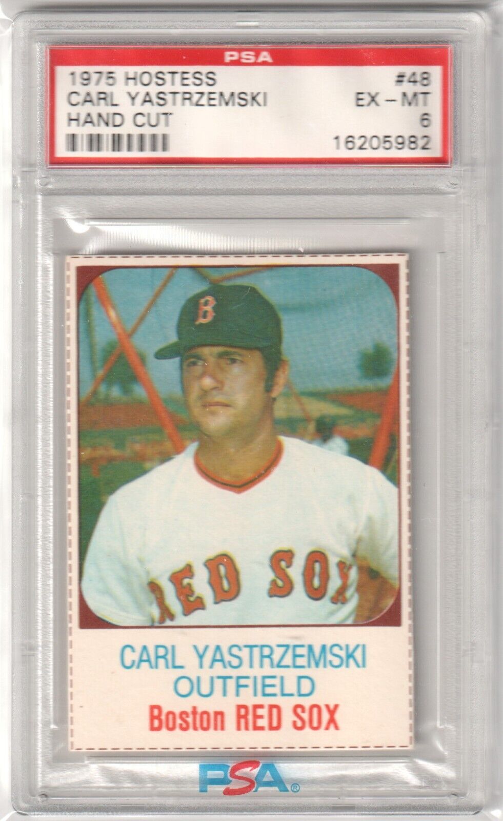 CARL YASTRZEMSKI 1975 Hostess #48 PSA 6 EX - MT - RED SOX - Columbia Hobby - Sports Card Boxes - Toploaders - Card Savers
