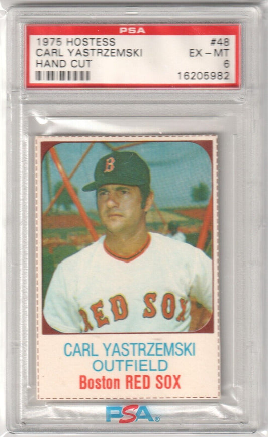 CARL YASTRZEMSKI 1975 Hostess #48 PSA 6 EX - MT - RED SOX - Columbia Hobby - Sports Card Boxes - Toploaders - Card Savers