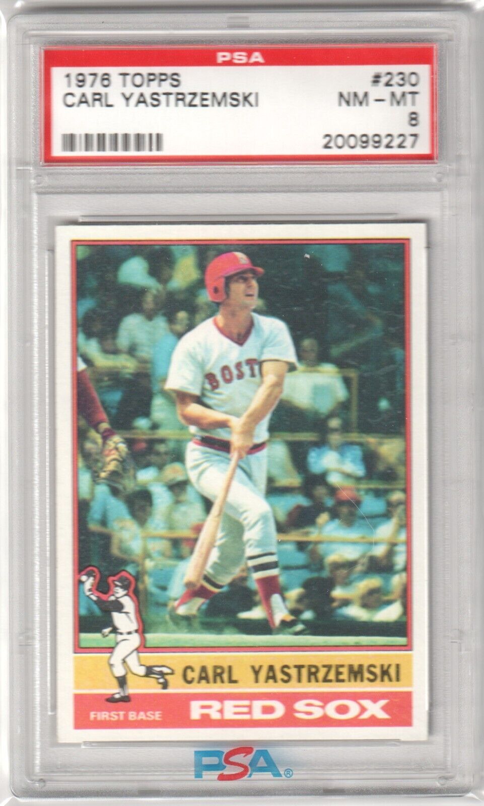 CARL YASTRZEMSKI 1976 Topps #230 PSA 8 NM - MT - RED SOX - Columbia Hobby - Sports Card Boxes - Toploaders - Card Savers