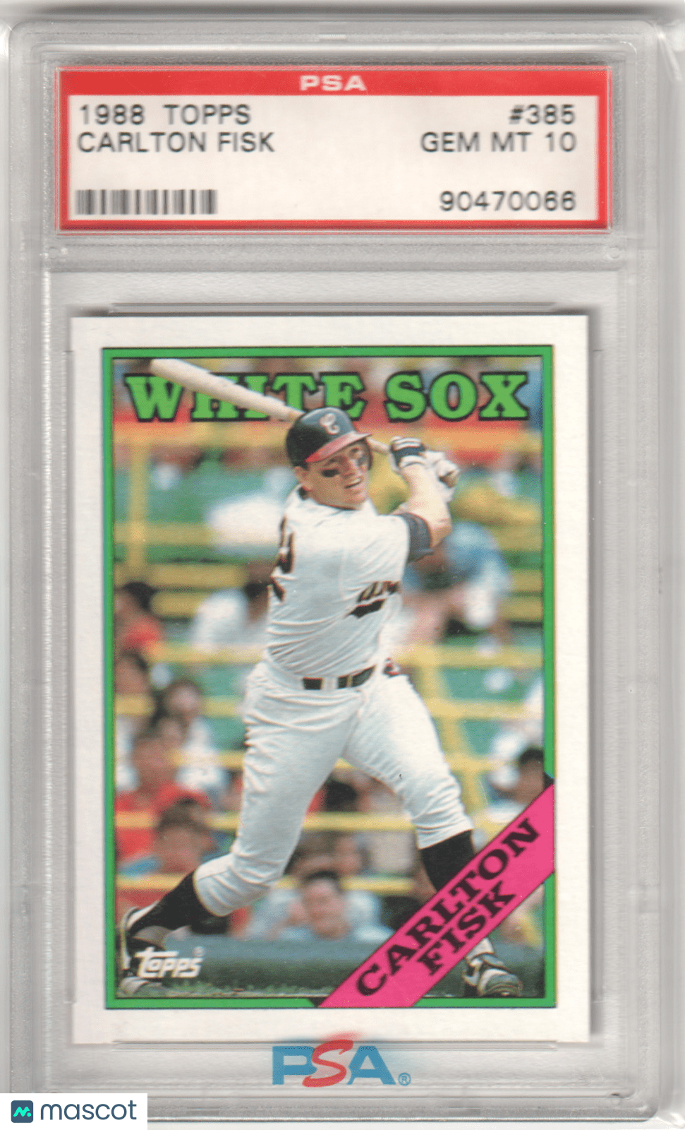 CARLTON FISK 1988 Topps 385 PSA 10 GEM MINT - WHITE SOX - Columbia Hobby - Sports Card Boxes - Toploaders - Card Savers