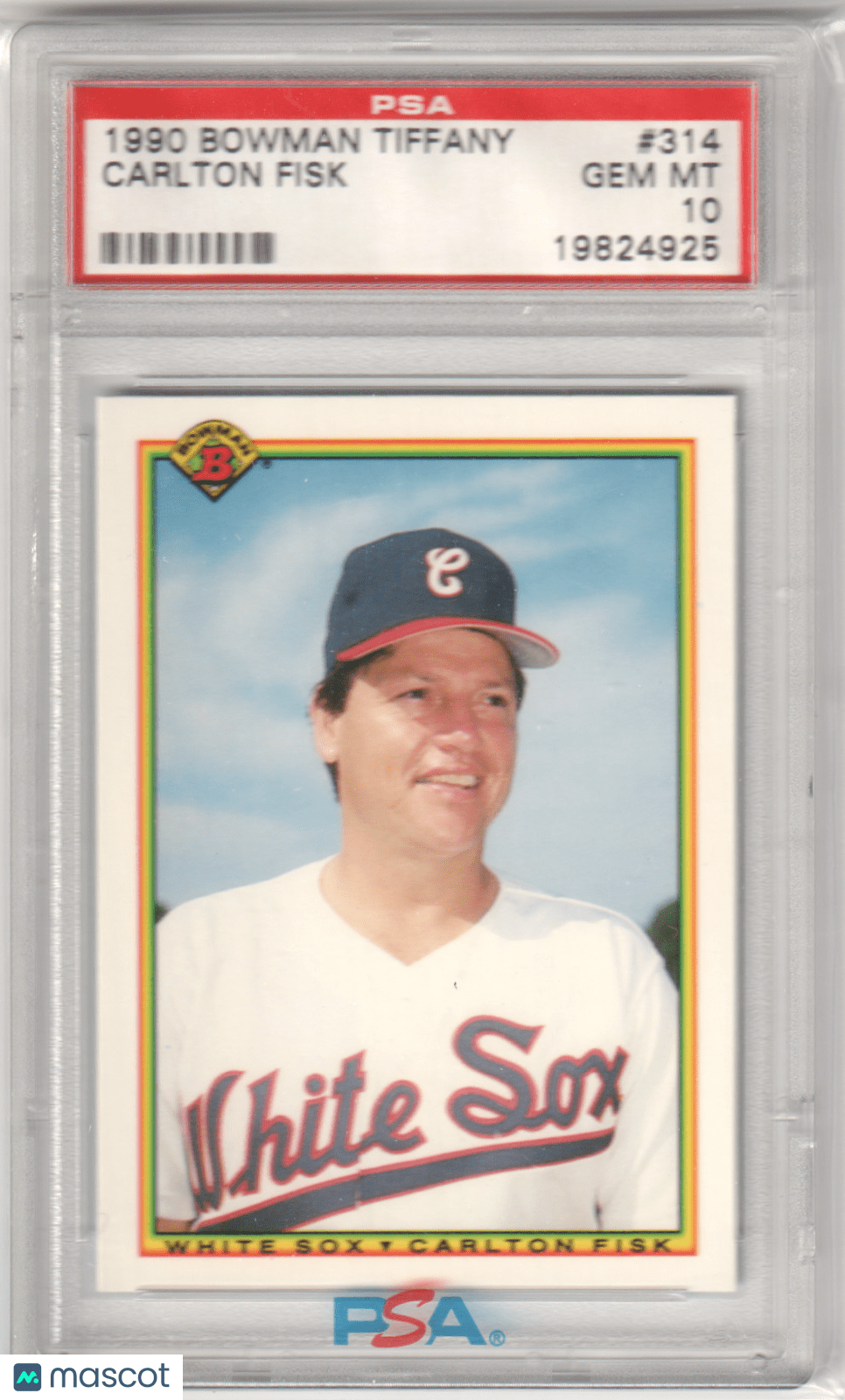 CARLTON FISK 1990 Bowman Tiffany 314 PSA 10 GEM MINT - WHITE SOX - Columbia Hobby - Sports Card Boxes - Toploaders - Card Savers