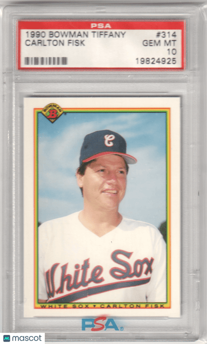 CARLTON FISK 1990 Bowman Tiffany 314 PSA 10 GEM MINT - WHITE SOX - Columbia Hobby - Sports Card Boxes - Toploaders - Card Savers