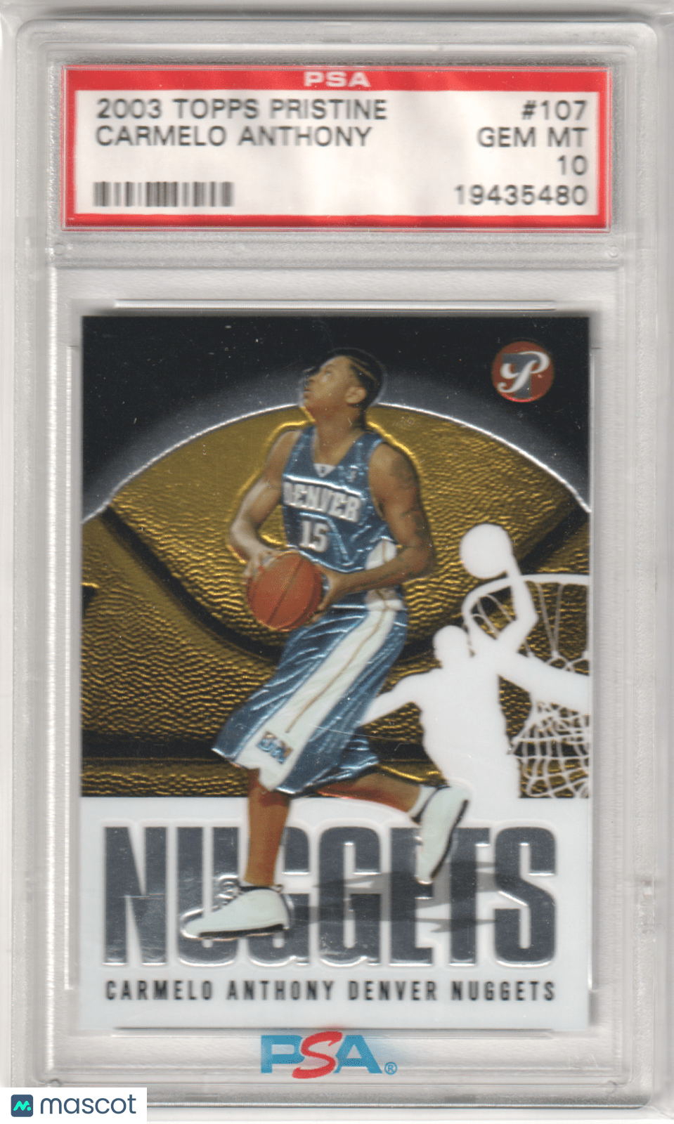 CARMELO ANTHONY 2003 Topps Pristine RC Rookie #107 PSA 10 GEM MINT - Columbia Hobby - Sports Card Boxes - Toploaders - Card Savers