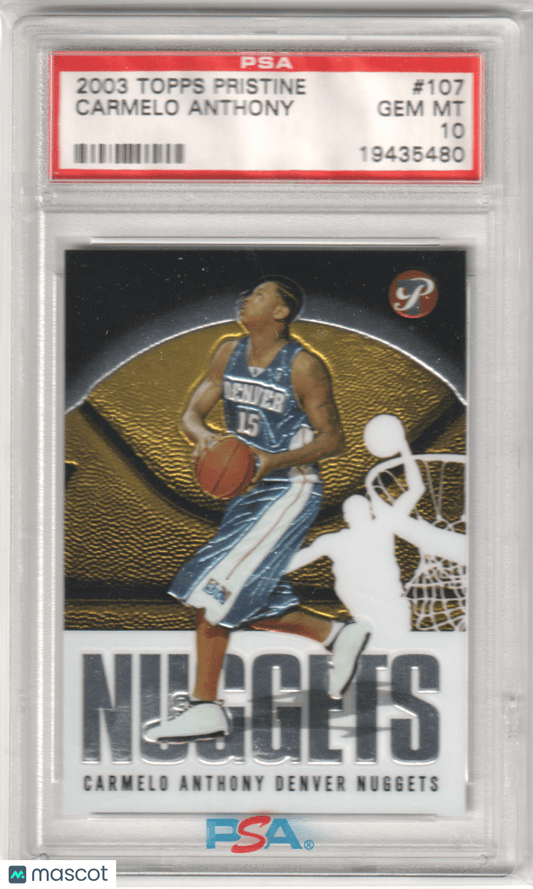 CARMELO ANTHONY 2003 Topps Pristine RC Rookie #107 PSA 10 GEM MINT - Columbia Hobby - Sports Card Boxes - Toploaders - Card Savers