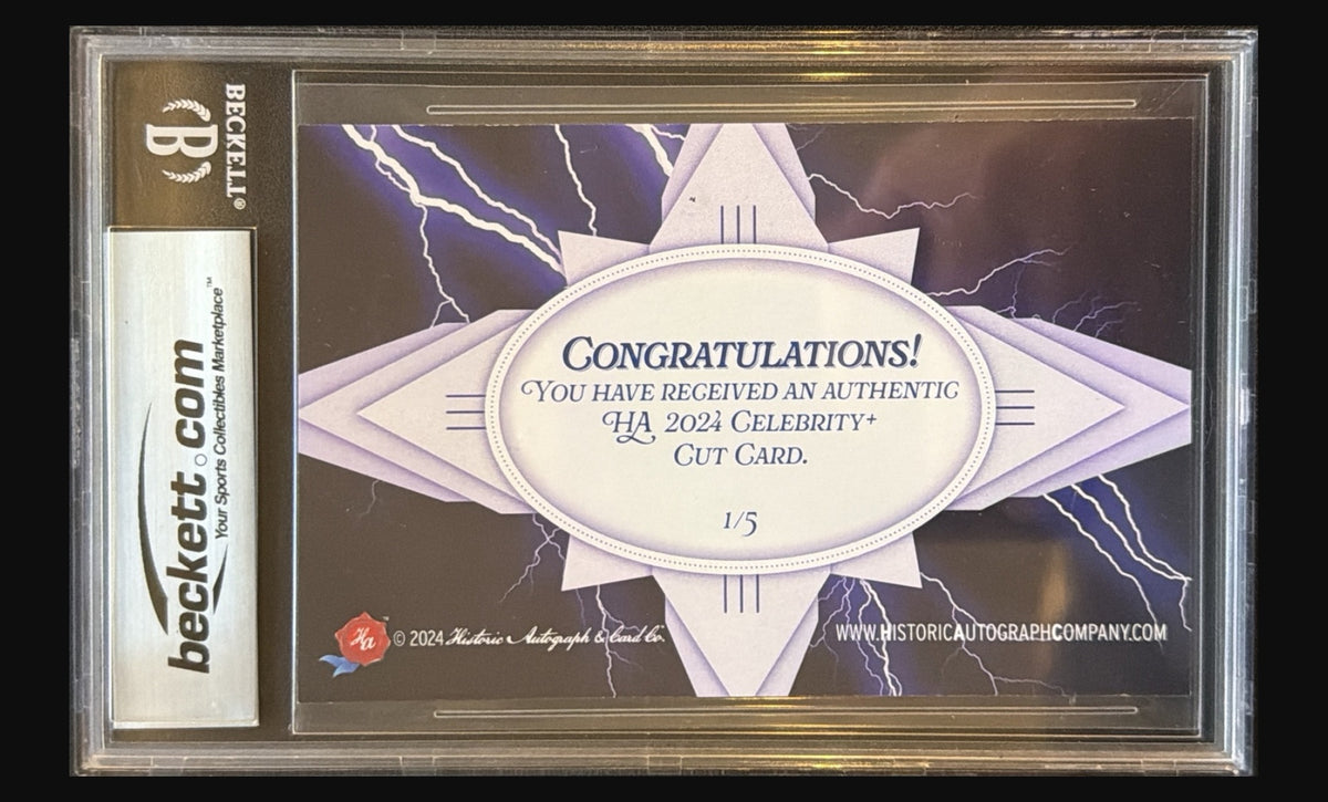 2024 Historic Autographs Celebrity+ Cuts Caterina Valente cut signature autograph #/5 Beckett authentic trading card - back