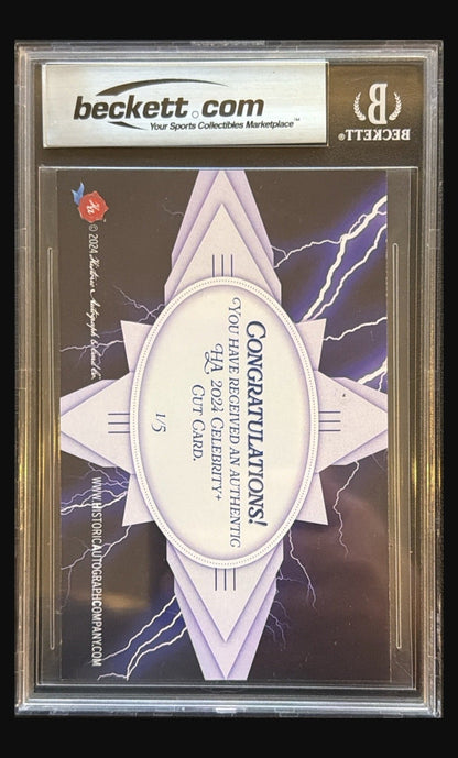 2024 Historic Autographs Celebrity+ Cuts Caterina Valente cut signature autograph #/5 Beckett authentic trading card - back
