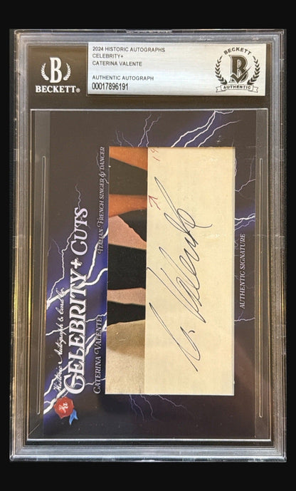 2024 Historic Autographs Celebrity+ Cuts Caterina Valente cut signature autograph #/5 Beckett authentic trading card - front