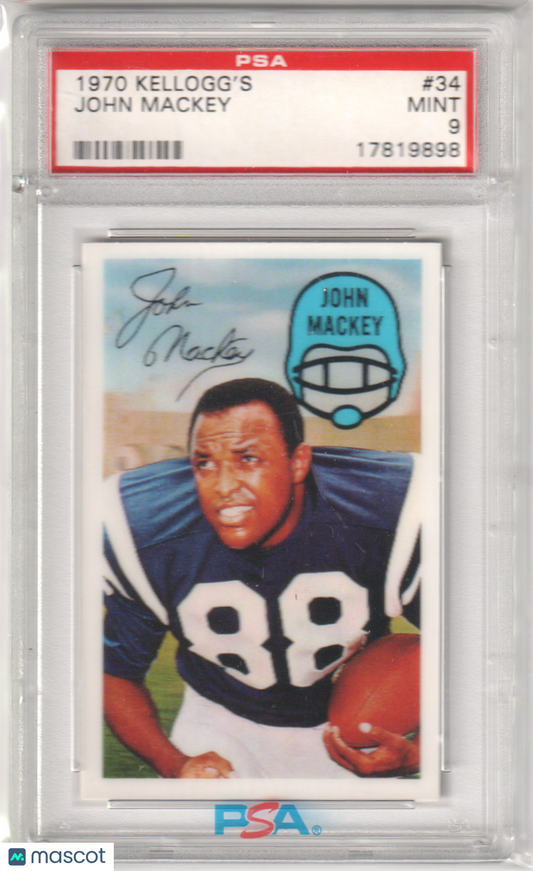 JOHN MACKEY 1970 Kelloggs 3D SUPER STARS #34 PSA 9 MINT - COLTS