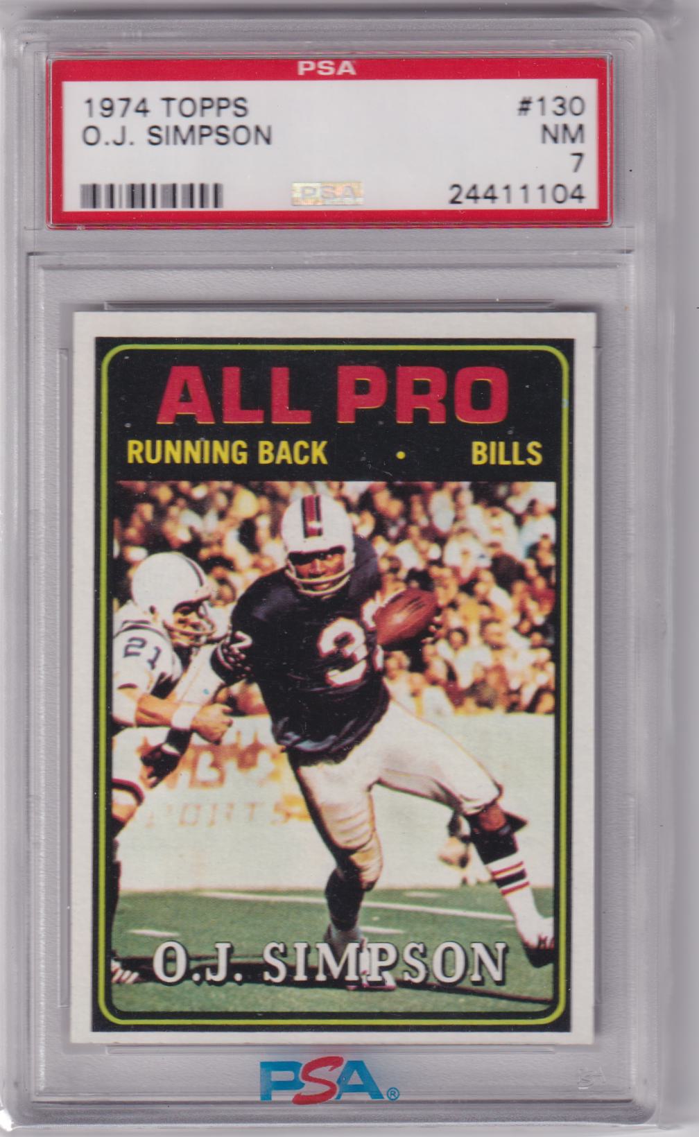 O.J. SIMPSON 1974 Topps #130 PSA 7 NM - BILLS