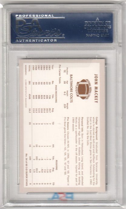 JOHN MACKEY 1970 Kelloggs 3D SUPER STARS #34 PSA 9 MINT - COLTS