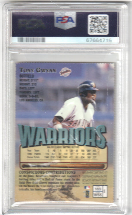 TONY GWYNN 1997 Finest Embossed Die Cut Refractor #169 PSA 9 MINT Pop 8