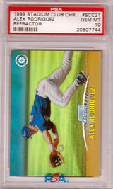 ALEX RODRIGUEZ 1999 Topps Stadium Club Chrome Refractor PSA 10 GEM MINT - POP 2