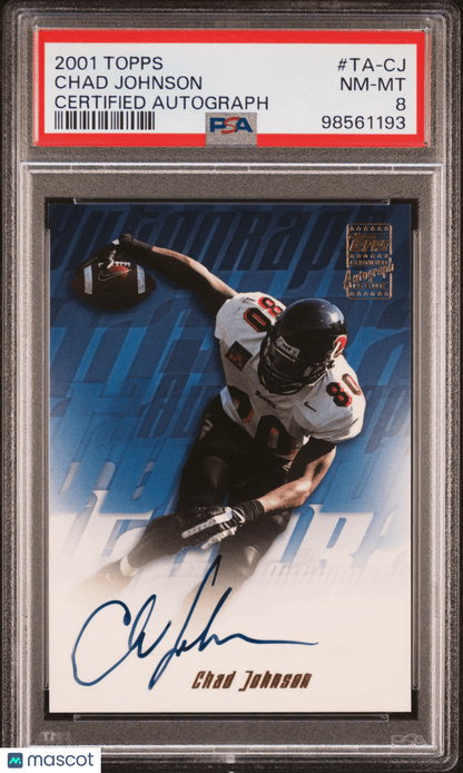 CHAD JOHNSON 2001 Topps Certified Autograph TA - CJ PSA 8 NM - MT - BENGALS - Columbia Hobby - Sports Card Boxes - Toploaders - Card Savers