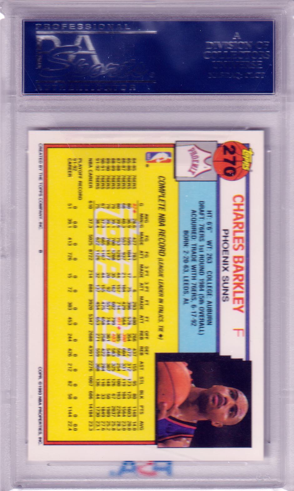 CHARLES BARKLEY 1992 Topps Gold #270 PSA 10 GEM MINT - SUNS - Columbia Hobby - Sports Card Boxes - Toploaders - Card Savers