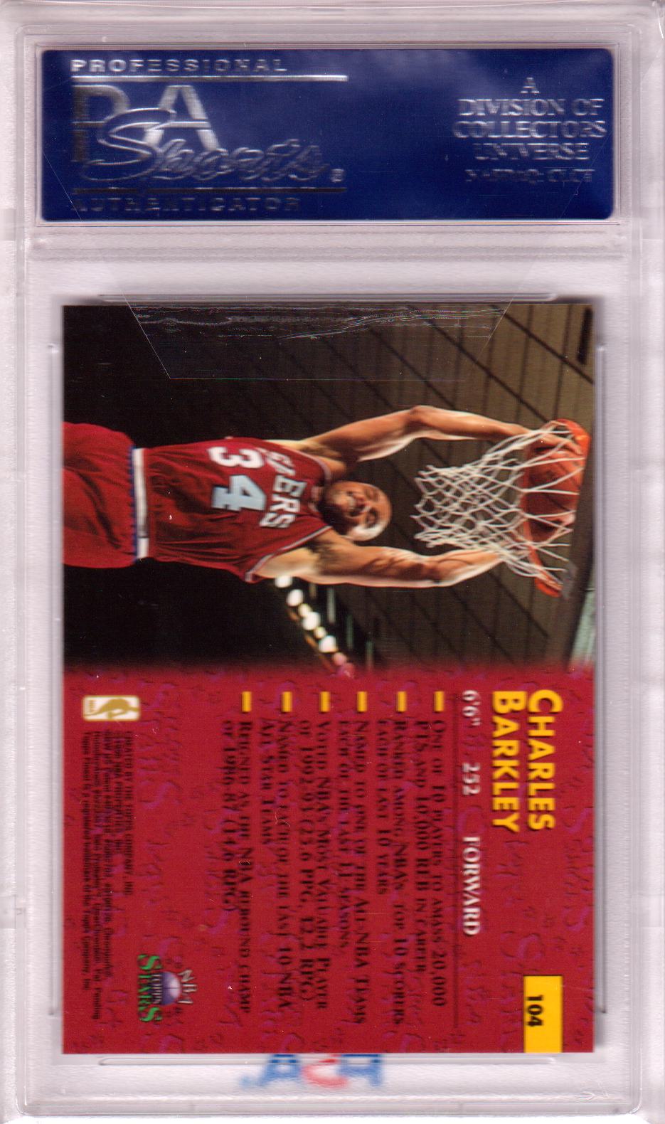 CHARLES BARKLEY 1996 - 97 Topps NBA Stars Finest #104 PSA 10 GEM MINT - POP 1 - Columbia Hobby - Sports Card Boxes - Toploaders - Card Savers