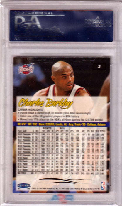 CHARLES BARKLEY 1997 - 98 Fleer Ultra # 2 PSA 10 GEM MINT - SUNS - Columbia Hobby - Sports Card Boxes - Toploaders - Card Savers