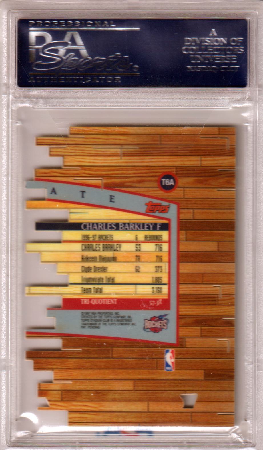 CHARLES BARKLEY 1997 - 98 Stadium Club Triumvirate Members Only PSA 10 GEM MINT - Columbia Hobby - Sports Card Boxes - Toploaders - Card Savers
