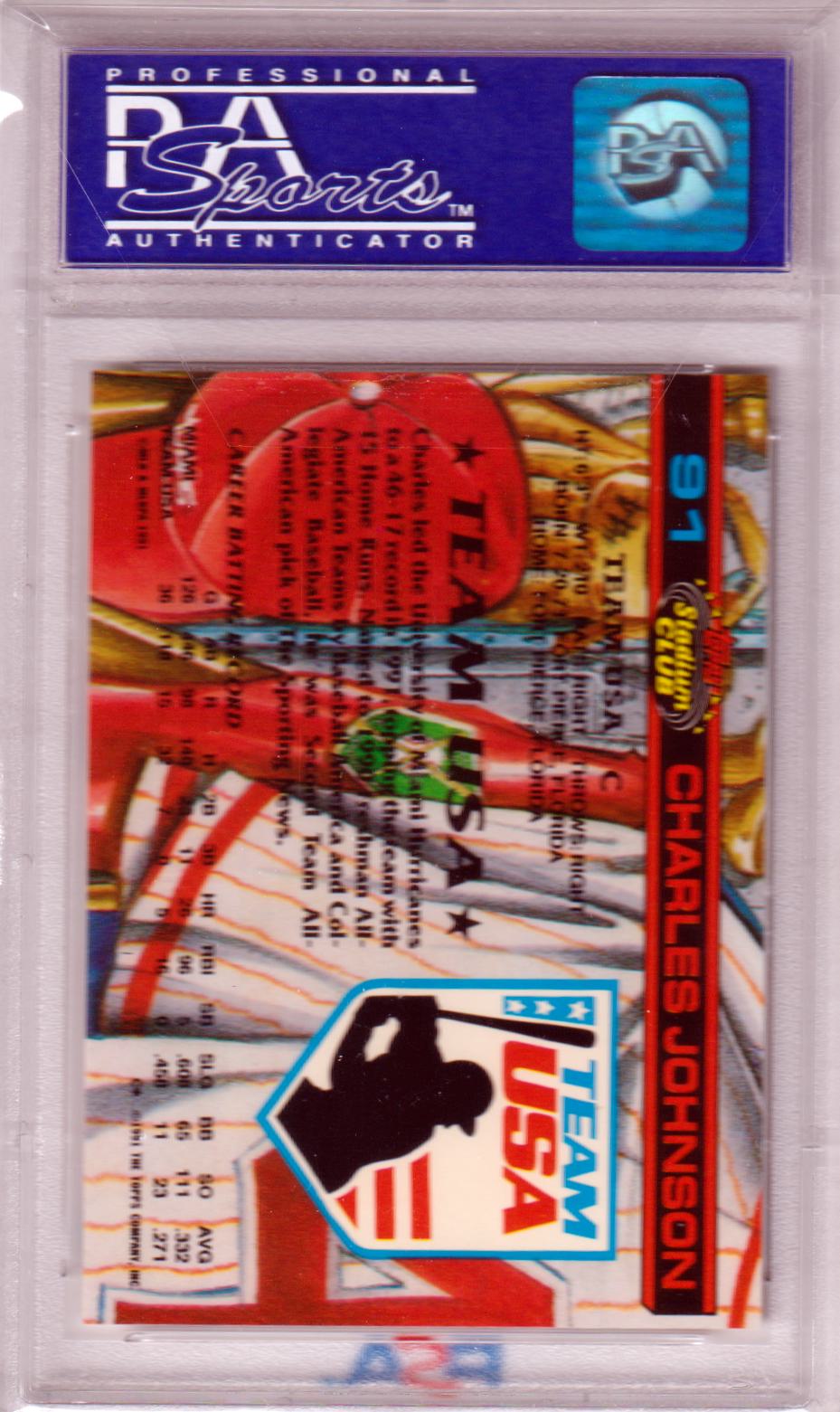 CHARLES JOHNSON 1992 Stadium Club S.E. Skydome Rookie RC #91 PSA 10 GEM - Columbia Hobby - Sports Card Boxes - Toploaders - Card Savers