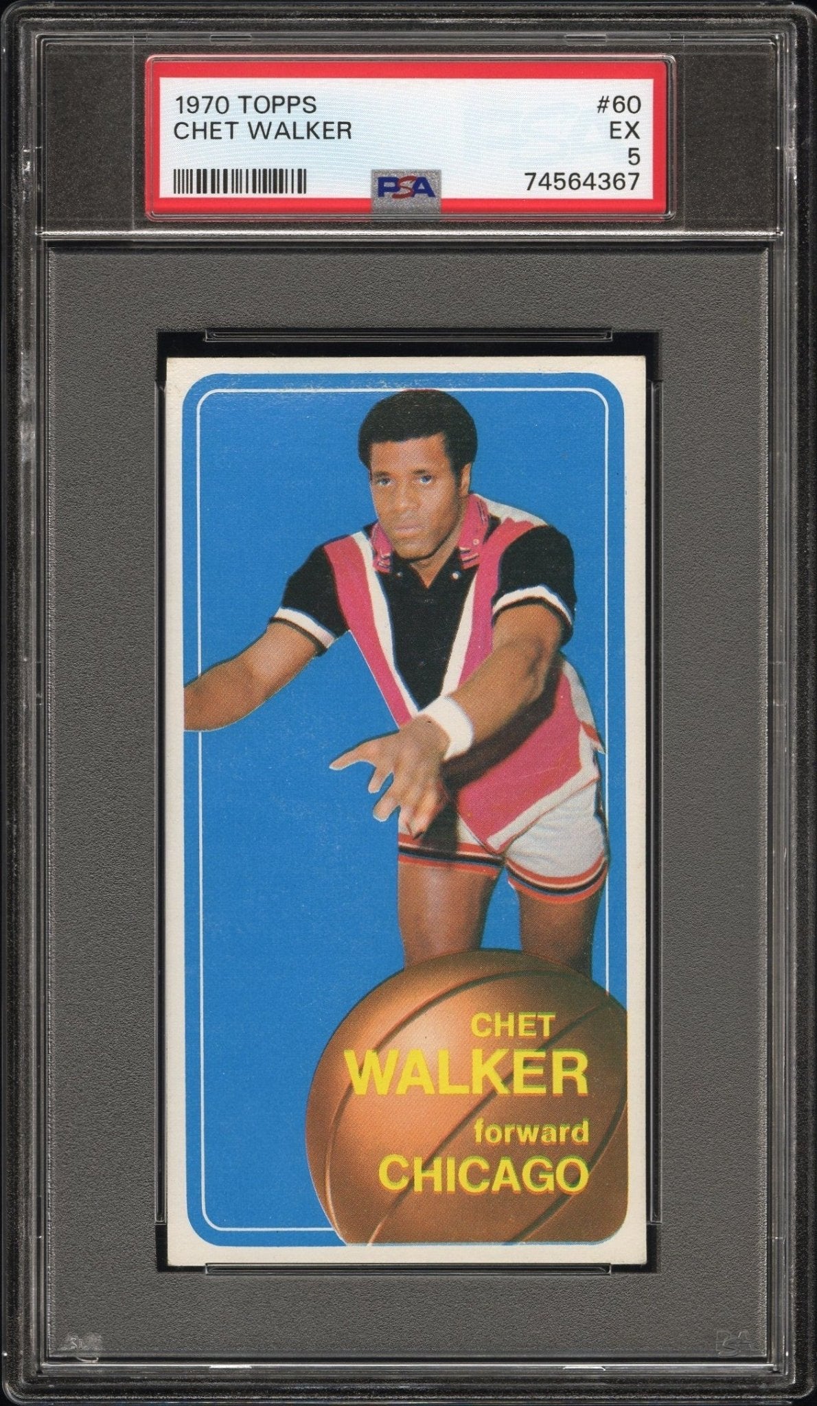 CHET WALKER 1970 - 71 Topps #60 PSA 5 EX - BULLS - Columbia Hobby - Sports Card Boxes - Toploaders - Card Savers