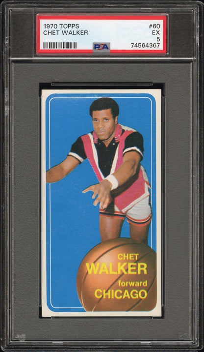 CHET WALKER 1970 - 71 Topps #60 PSA 5 EX - BULLS - Columbia Hobby - Sports Card Boxes - Toploaders - Card Savers