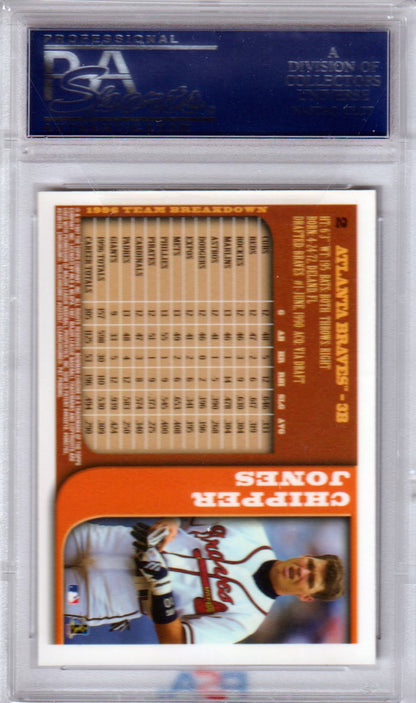 CHIPPER JONES 1997 Bowman Chrome #2 PSA 10 GEM MINT - BRAVES Pop 9 - Columbia Hobby - Sports Card Boxes - Toploaders - Card Savers
