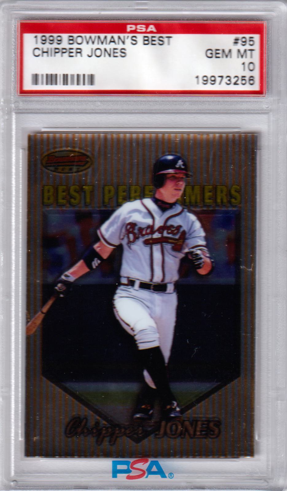 CHIPPER JONES 1999 Bowman's Best #95 PSA 10 GEM MINT BRAVES Pop 7 - Columbia Hobby - Sports Card Boxes - Toploaders - Card Savers