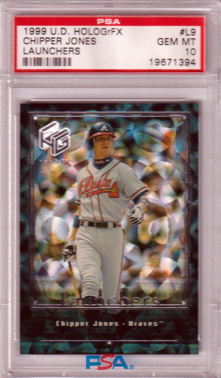 CHIPPER JONES 1999 Upper Deck Hologrfx Launchers #L9 PSA 10 GEM MINT - POP 2 - Columbia Hobby - Sports Card Boxes - Toploaders - Card Savers