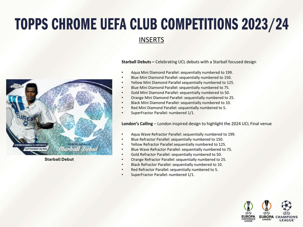 2023-24 Topps Chrome UEFA Club Competitions Soccer Hobby Jumbo Box