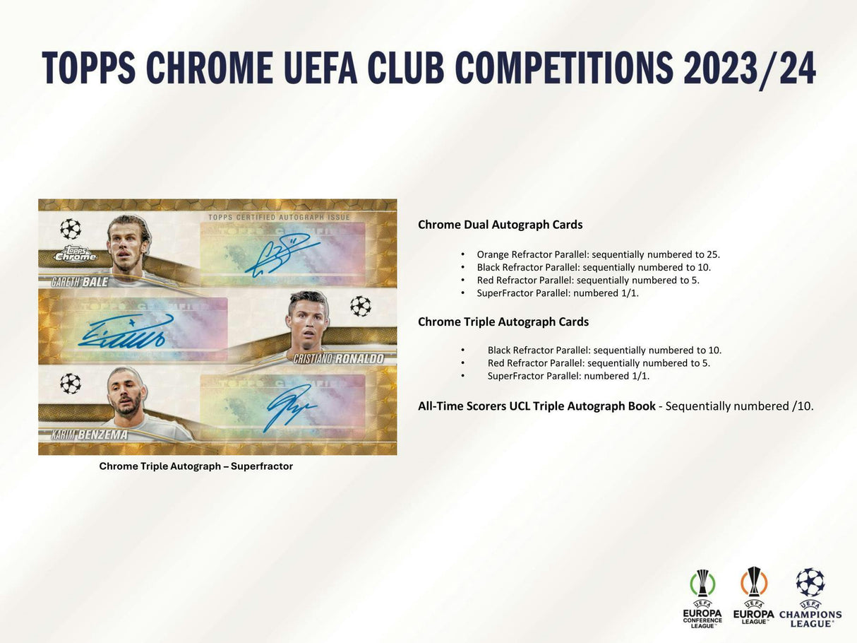 2023-24 Topps Chrome UEFA Club Competitions Soccer Hobby Jumbo Box