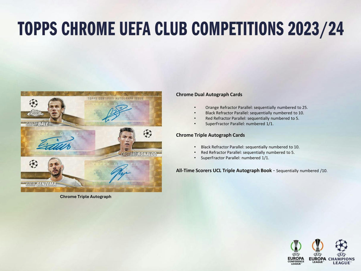 2023-24 Topps Chrome UEFA Club Competitions Soccer 7-Pack Blaster Box