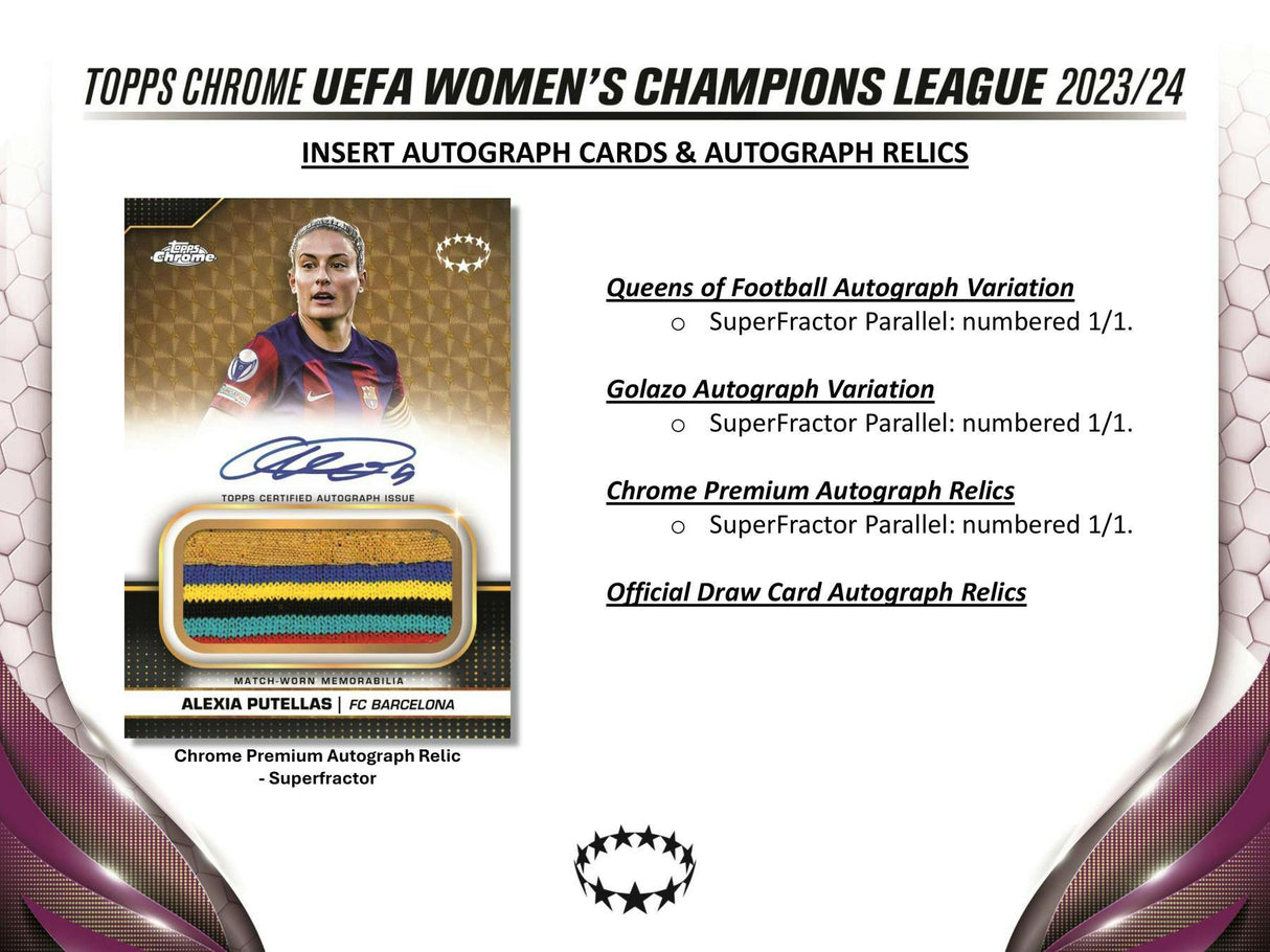 2023-24 Topps Chrome UEFA Women's Champions League Soccer Hobby Box