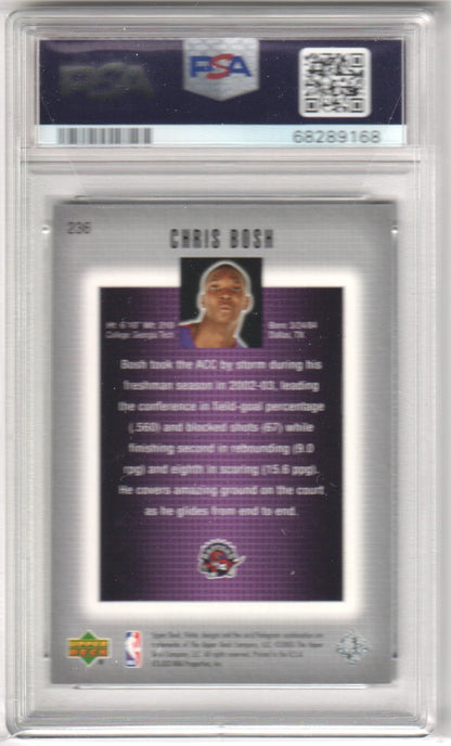 CHRIS BOSH 2003 - 04 Upper Deck Finite RC Rookie #236 PSA 9 MINT - RAPTORS - Columbia Hobby - Sports Card Boxes - Toploaders - Card Savers