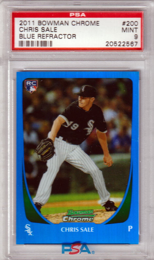 CHRIS SALES 2011 Bowman Chrome Rookie RC Blue Refractor #/150 PSA 9 MINT - Columbia Hobby - Sports Card Boxes - Toploaders - Card Savers